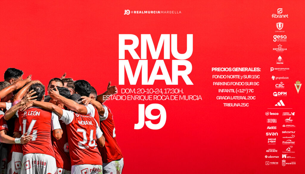 ¡Mañana partido! Hazte con tu entrada para el Real Murcia – Marbella online o en nuestras tiendas