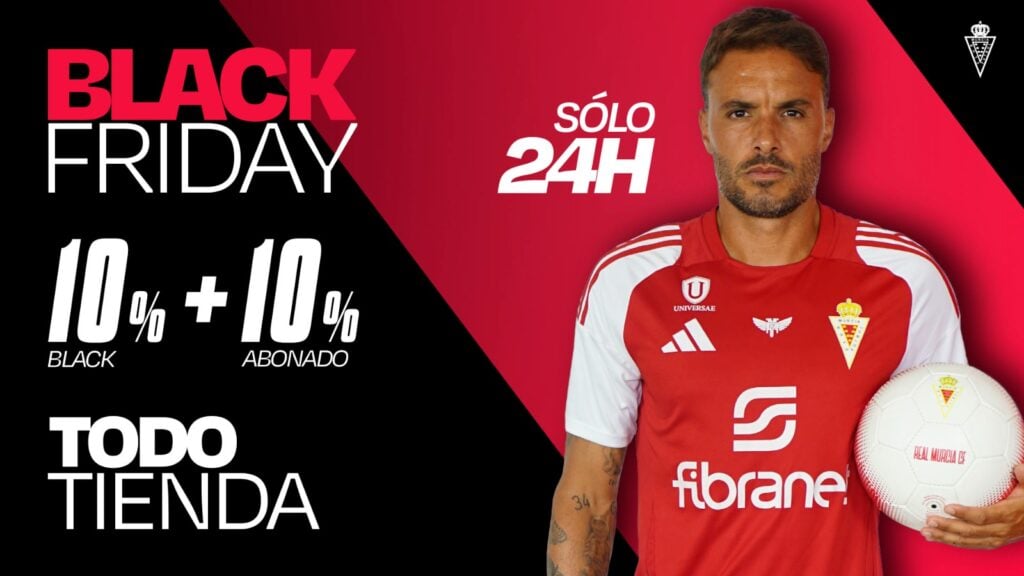 ¡Promoción Black Friday! Todo en la tienda del Real Murcia con un 20% de descuento