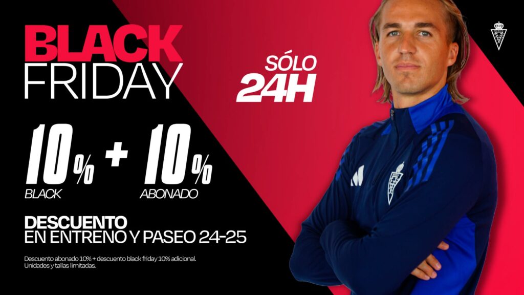 Black Friday 24h. en la tienda oficial del Real Murcia en ropa de entreno y paseo 24-25