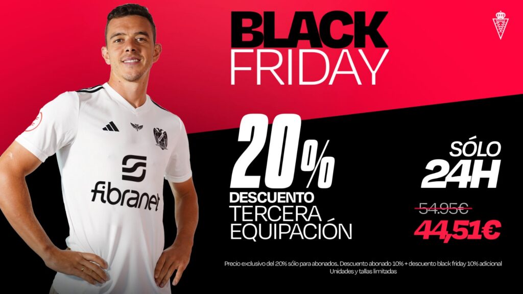 Promoción Black Friday: Consigue la tercera equipación del Real Murcia con descuento del 20%