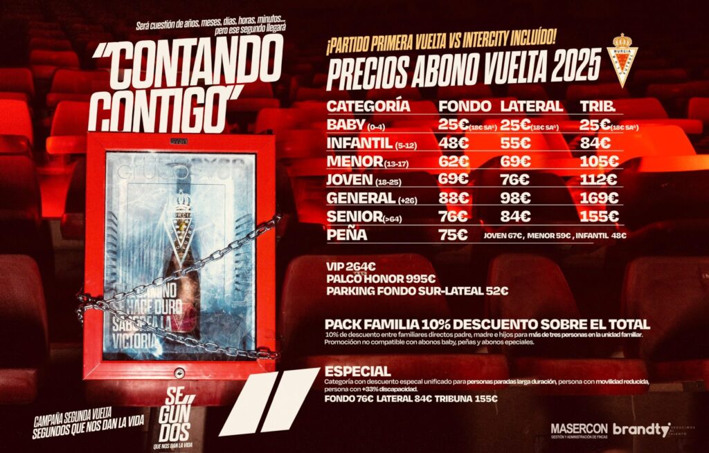 Real Murcia lanza la campaña de abonos de Segunda Vuelta: “Contando Contigo”